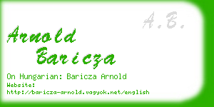 arnold baricza business card